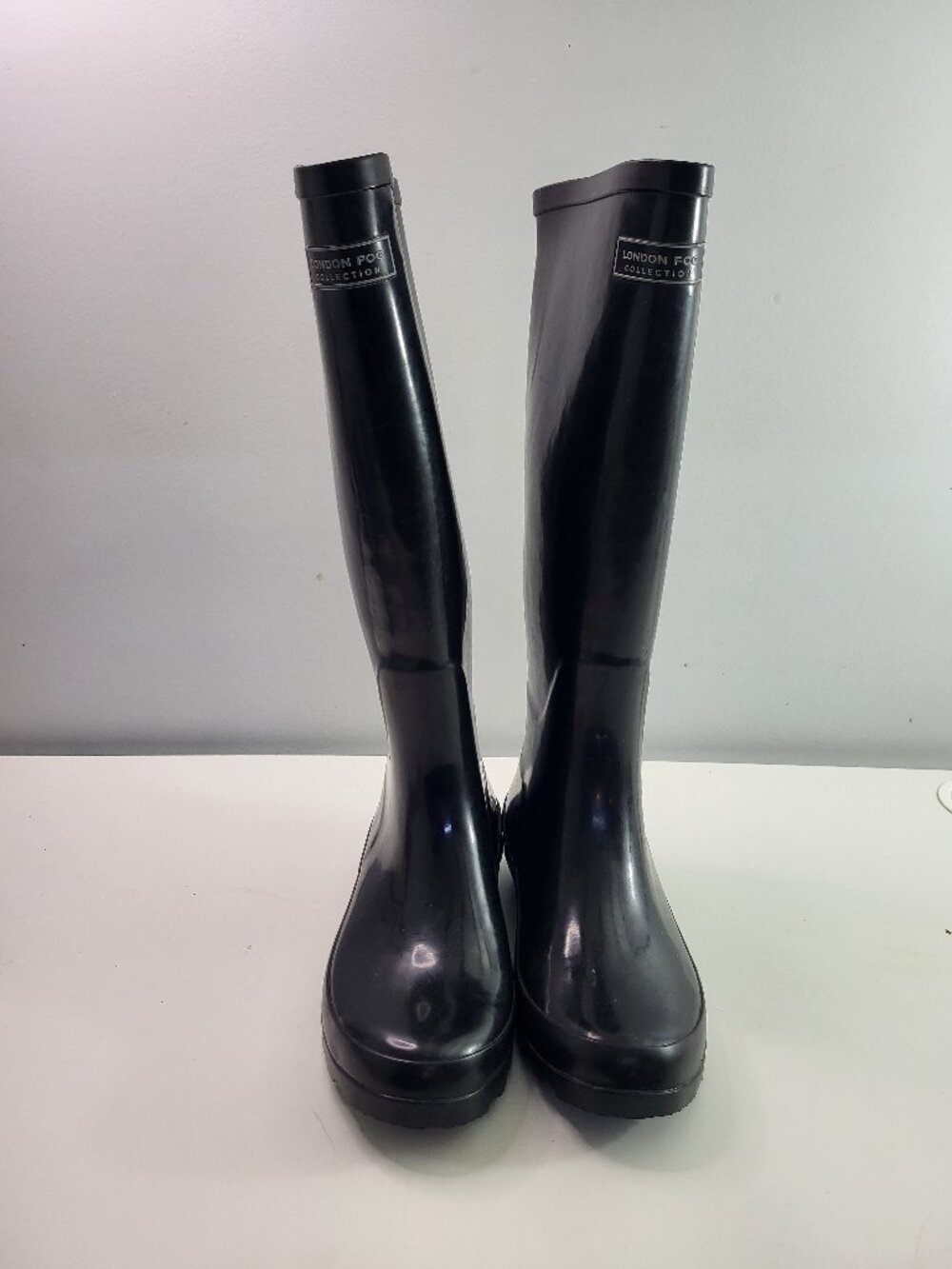 London Fog Collection Black Tall Rain Boots Women’s Size 6